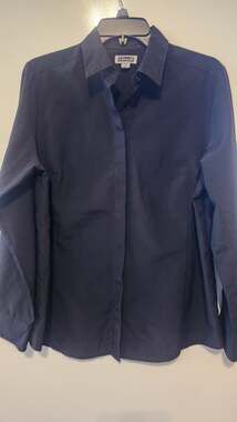 Edwards Women's Long Sleeve Button Up Shirt Black Size M Uniform Work #968